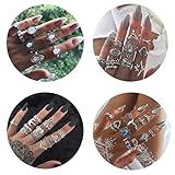 Besteel 44 Pcs Knuckle Rings Set for Women Girls Punk Joint Finger Ring Set Vintage