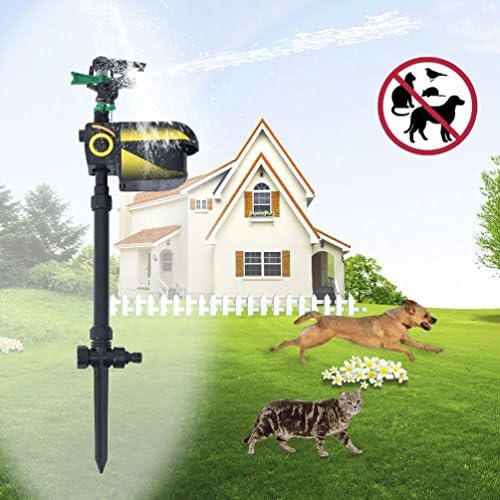 PawHut Motion Activated Animal Repeller Garden Sprinkler Scarecrow Black New
