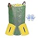 Garden Waste Bag with 2 Leaf Scoops and 2 Antiskid Gloves - 32 Gallons Reusable Collapsible Gardening Yard Lawn and Leaf Waste Bag, Hand Leaf Rakes and Leaf Collector for Garden Rubbish