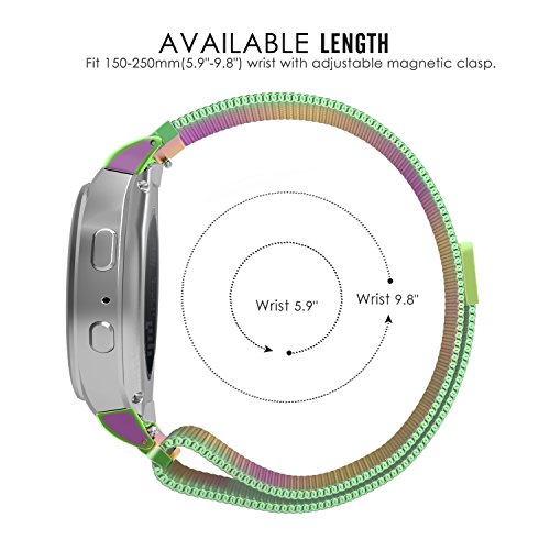 Gear S2 Watch Band, MoKo Milanese Loop Stainless Steel Mesh Bracelet Smart Watch Strap + Connector for Samsung Gear S2 SM-R720 & SM-R730 Smart Watch (NOT FIT Gear S2 SM-R735), COLORFUL - Thumbnail 3