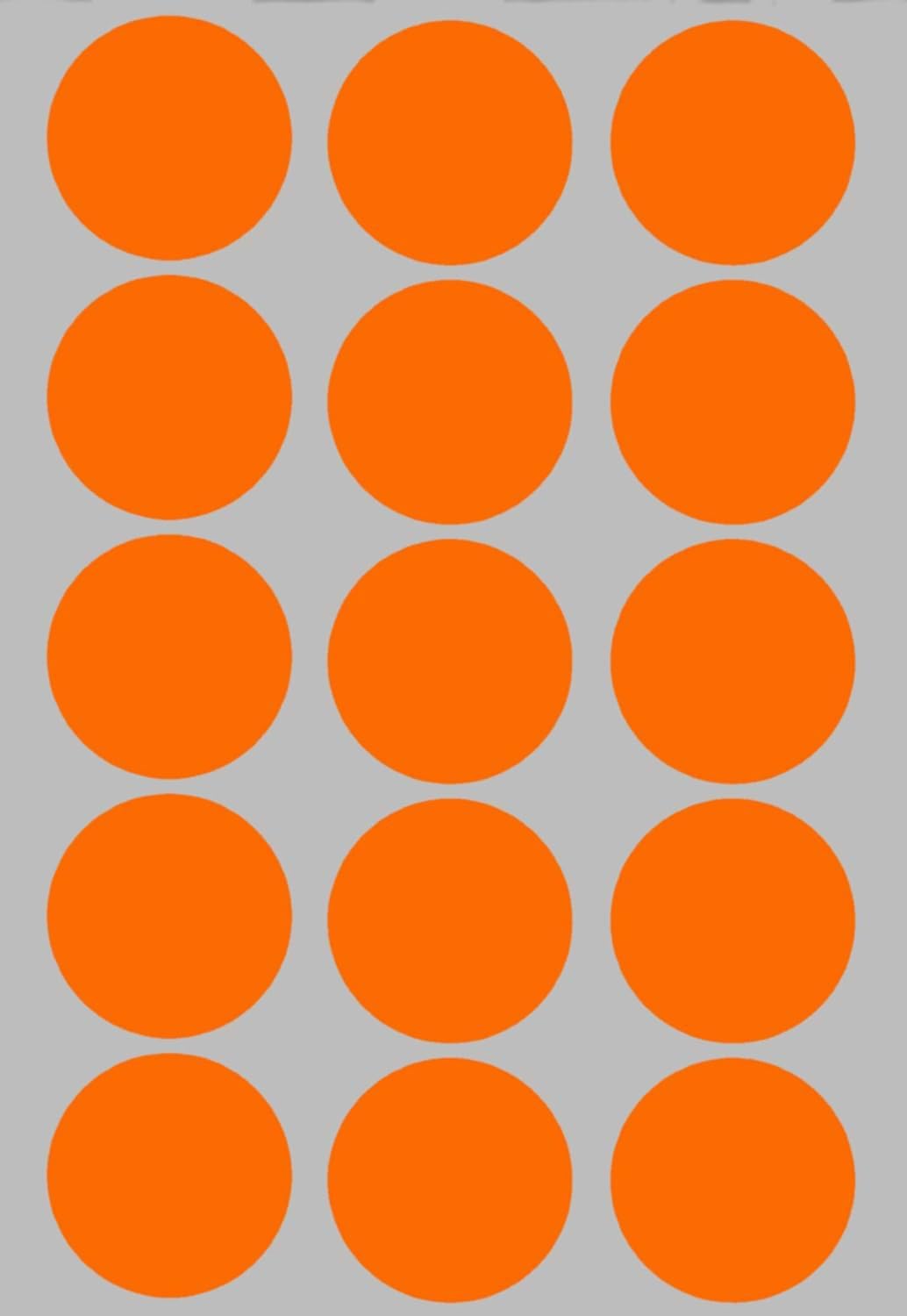 Royal Green Round Sticker Labels 30mm - Colored Dot Stickers in Neon Orange 3 cm - 225 Pack