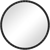 Uttermost Dandridge Matte Black 34" Round Wall Mirror