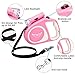Buzazz Retractable Dog Leash, 5m/16ft Automatic Retractable Dog Walking Lead for Small Medium Dog with Anti-Slip Handle and LED nightlight, Moving Free, One Button Break & Lock