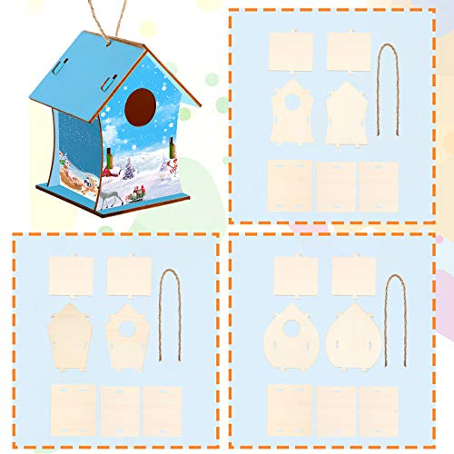 3 Pieces Easter Build Bird House Kit DIY Nude Crafts Wood Arts Craft