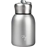 Gets Mini 9 oz Stainless Steel Water Bottle, 280ML Vacuum Insulated Water Bottle Leak Proof Sport Tumbler Cup Hot and Cold Water Bottle (Silver)