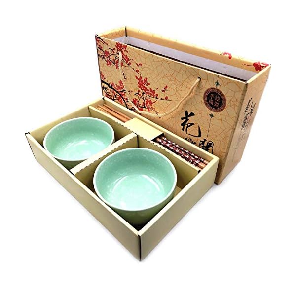 Tableware Suits with Chopsticks Package Japanese China Style Porcelain Bowls Set 2 Bowls for Sushi Noodle Dinnerware…
