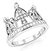 Metal Factory 925 Sterling Silver Cubic Zirconia Princess Cross Crown Tiara CZ Band Ring