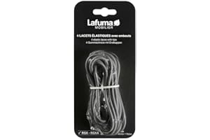 Lafuma Mobilier LFM5065_9406 Set of 4 Elastic Shoelaces with Tips, Black, 2x60 cm and 2x120 cm