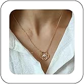 Iaceble Bohemia Pearl Flower Choker Necklace Hollow Flower Pendant Necklace Gold Rose Flower Necklace Vintage Floral Choker Necklace Jewelry for Women