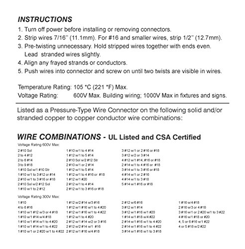 100 PCS Red Wire Connector, P6 Type Easy Twist-On Ribbed Cap - UL and CSA Listed