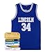 AFLGO Jesus Shuttlesworth #34 Lincoln High School Stitched Basketball Jersey (Medium, Blue)