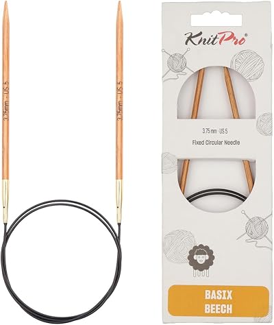 KnitPro Basix Beech Fixed Circular Needles 40in 3.75mm