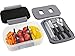 BUILT NY Gourmet Bento Deluxe 10-Piece Lunch Container Set, Black/Gray