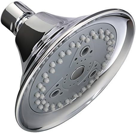 ZhenDe Vintage Wall-Mount 4-Function Rainfall Fixed Shower Head Massage Sprays High Pressure Adjustable Showerhead Swivel Ball Chrome
