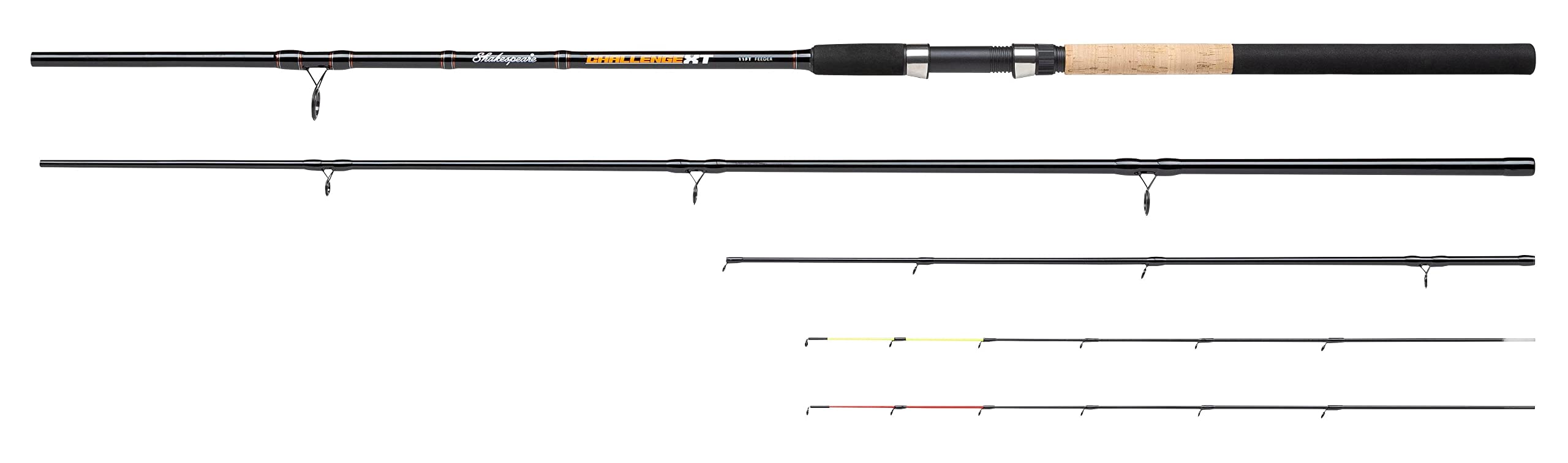 Shakespeare Challenge XT Coarse Rod Carbon Construction, Sensitive Tip, Durable Design, Comfortable EVA Handle, Freshwater Coarse Fishing Rod - 12ft, 3pc