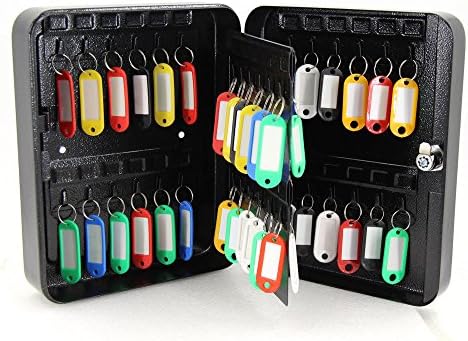 48 Metal Safe Hook Key Box w/Tag Home Car Lock Storage Case Cabinet Wall Mount