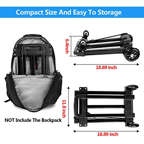 KOMEX Folding Hand Truck 100 Kg/220 lbs Capacity Heavy Push Cart Dolly Duty Luggage Trolley Cart with Telescoping Handle for Luggage, Personal,Travel,Auto,Moving and Office Using