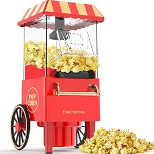 Máquina para hacer palomitas de maíz estilo retro. 1200W mediante aire caliente, con control de temperatura y protección contra sobrecalentamiento, sin necesitad de aceite