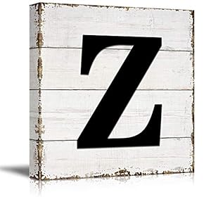 wall26 Canvas Wall Art English Letter Wood Background...