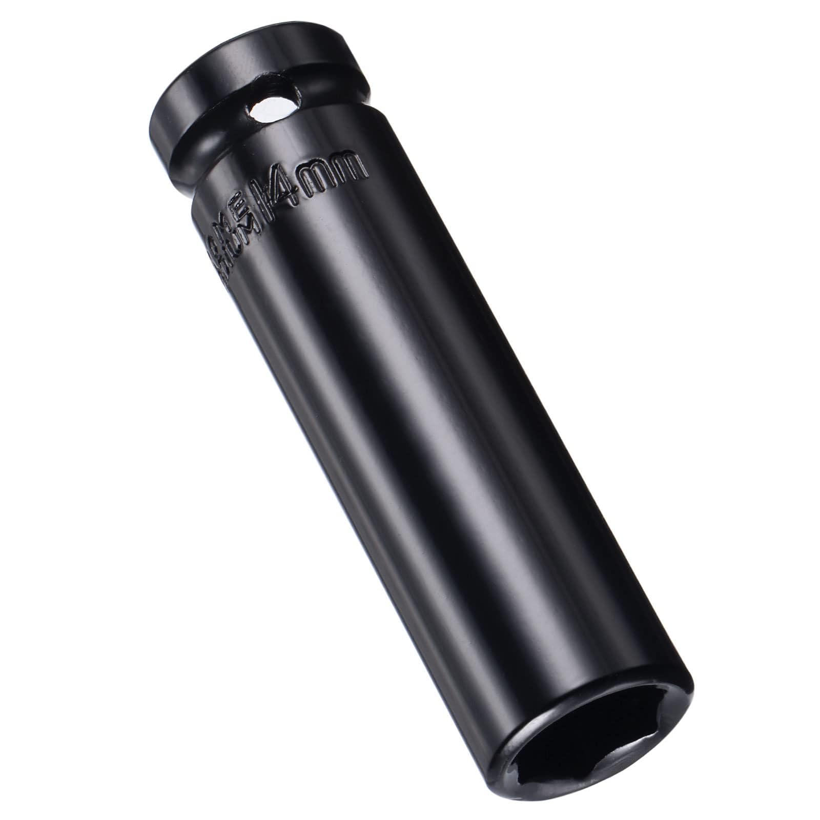 MACHSWON 1/2 Inch Drive - 14mm Deep Impact Socket with 6 Point Design, Heat-Treated Cr-V Steel 78mm Length, Metric Sizes