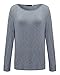 ZANZEA Women's Long Sleeve Casual Pullover Tops Crew Neck Loose Lightweight Sweater Knit Sweatshirt Blouse Grey Blue 2XL