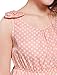 Allegra K Lady Chic Bowknot Decor Shoulder Dots Pattern Mini Dress XL Light Pink