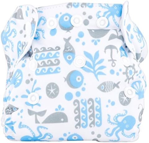 Branded Thirsties Natural Newborn All in One Ocean Life Modern Cloth Diapers , - Branded Diapers with fast delivery (Soft and Comfortable for Babies)