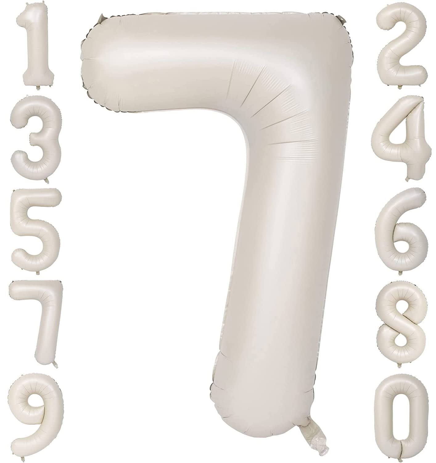 White 7 balloon,Creamy white number balloon 40in large foil helium balloon,birthday wedding Anniversary baby show paty decoration