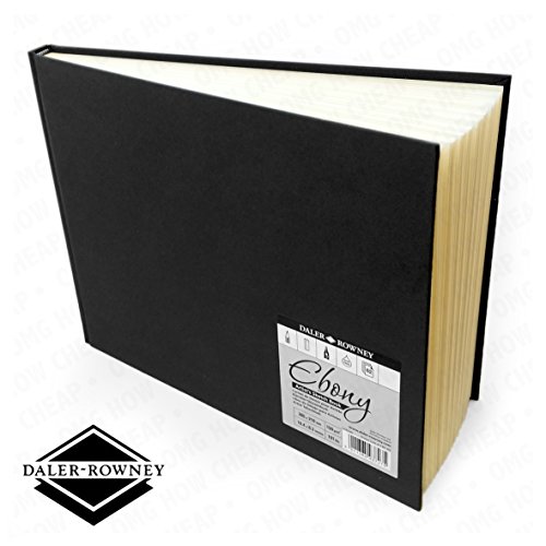 Daler Rowney - Ebony Artist's Hardback Sketch Book - 150gsm - 62 Pages - 265mm x 210mm - Landscape