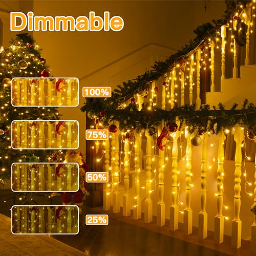 Ollny Icicle Lights Outdoor 306LED 25FT, Color Changing Christmas Light with 11 Modes Timers