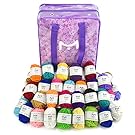 Mira Handcrafts 60 Yarn Bonbons – Total of 1312 Yard Acrylic Yarn for Knitting and Crochet - Yarn Bag for Storage and Accessories Included with Each Pack