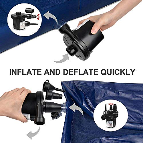 CUGLB Inflator Pump Raft Pump, Electric Air Pump DC12V/ AC 100-240V Quick-Fill Portable Air Pump with 3 Pump Nozzles for Swimming Pool Floats Inflatables Air Mattress Inflatables Toy Kayaks etc.