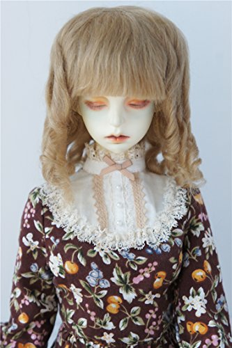 JD178 8-9inch 21-23CM Mohair Sausage Rolls BJD Wigs 1/3 SD Doll Accessories (Ash Blond)