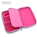JUJIN Cute Owl Face Hardtop EVA Pencil Case Big Pencil Box with Compartment for Kids (Rose Red)