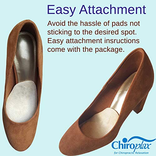 Chiroplax High Heel Cushion Inserts Pads (4 Pairs) Suede Ball of Foot Forefoot Metatarsal Anti Slip Shoe Insoles for Women (Beige, Normal Thickness) - Thumbnail 4
