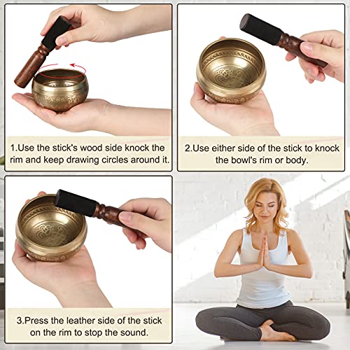 DomeStar Tibetan Singing Bowl Set, Sound Bowl Meditation Bowl Meditation Sound Bowl Handcrafted in Nepal for Healing and Mindfulness