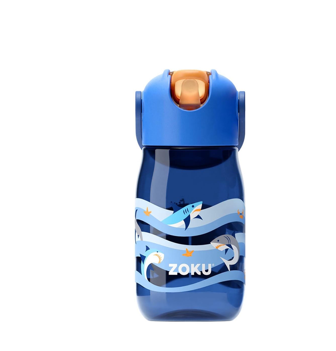 Zoku Kids Flip Straw Bottle 415ml – Shark