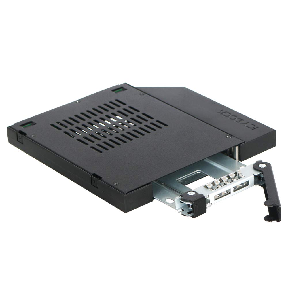 ICY DOCK 2.5" SSD/HDD Hot-Swap SATA Mobile Rack for 12.7mm Slim CD/DVD-ROM Optical Bay | ToughArmor MB411SPO-1B (Fits 12.7mm Height ODD Slot)