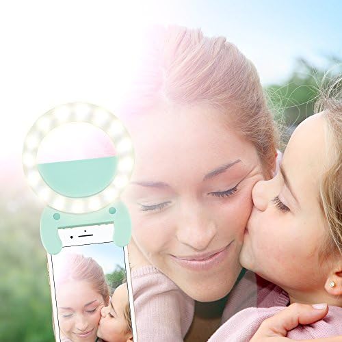 Clip on Dimmable 3 Color Mode Camera Built-in Rechargeable Rotatable Led Selfie Light,Fill in Lighting Portable Selfie Ring Light