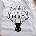 Baby Boys Daddy's Little Man Long Sleeve Bodysuit and Deer Pants Outfit with Hat (70(0-6M), White+grey)