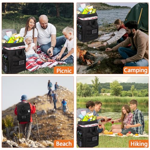 Hp hope 43L Insulated Backpack Picnic Bag Cooler Bag Large Backpack for Men Women Camping Beach Outdoor Travel Family Picnic BBQ