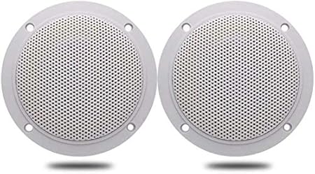 Amazon Herdio 4インチ防水マリン屋外オーディオステレオサウンドシステム160ワットパワー 取り扱いボート 車 バイククロスサラウンドロープロファイルデザイン 1ペア 白 船舶 マリン用品 車 バイク