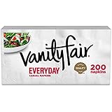 Vanity Fair Everyday Napkins, 400 Count, White Paper Napkins, 2 Packs of 200 Napkins