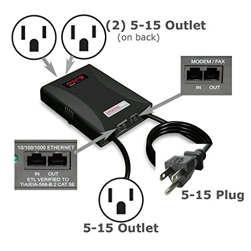ESP Digital QC Surge Protector/Noise Filter (Model D5133NT) - 120 Volt, 15 Amp