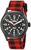 Timex Men's TW4B020009J Expedition Scout Red Buffalo Check Nylon Strap Watch