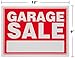 GARAGE SALE Sign Red Yard Sales Street Signs by Ram-Pro - 9 x 12 inch Plastic Banner Labels for Winter, Christmas, Holiday Sale Events (Pack of 4)