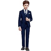 PACOROMANO Boys Suit Set with Suspenders, Suit with 3 Versions-Regular, Slim and Husky