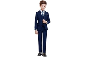PACOROMANO Boys Suit Set with Suspenders, Suit with 3 Versions-Regular, Slim and Husky