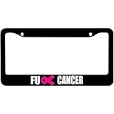 Personalized Fuck Cancer Plate Frame, Plate Holder, Car Accessories, Vanity Plate, Car Tag Frame, Funny Plate Holder, Cancer Survivor, Fighter, Awareness Car Plate Frame.
