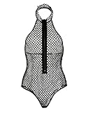 Svuencio Sexy Fishnet Teddy Lingerie Sheer Lace Mesh Bodysuit for Women